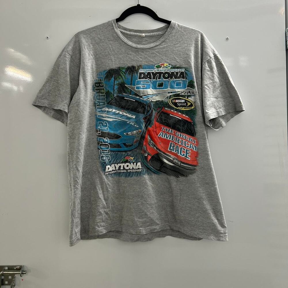 Y2K Grey NASCAR Daytona 500 tee